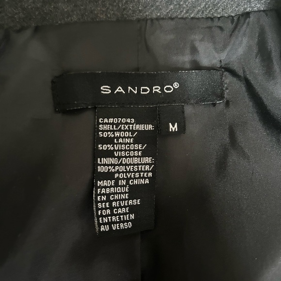 Sandro - Wool blend - Gray Button-Front Cape Coat - Medium - Picture 13 of 13